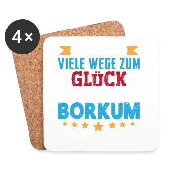 NORTH SEA HOLIDAY THERE ARE MANY WAYS TO HAPPINESS BORKUM - Coasters (set of 4) - white - Front