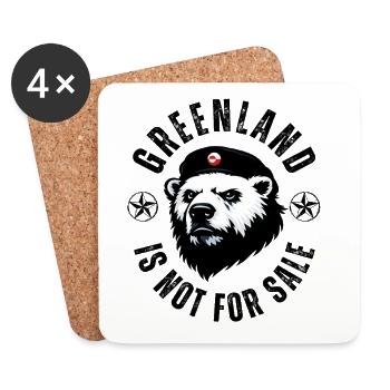Le Groenland n’est pas à vendre. Drôle de design d’ours - Dessous de verre (lot de 4) - blanc - Devant