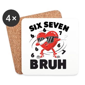 Valentinstag Sechs Sieben Bruh Dab Heart Meme-Geschenke - Untersetzer (4er-Set) - Weiß - Vorne