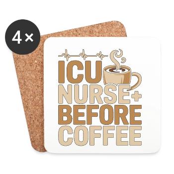 ICU Nurse Before Medical Frontline Coffee Lover - Untersetzer (4er-Set) - Weiß - Vorne