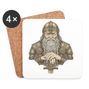 Légende viking viking marin Odin Raven Fighter - Dessous de verre (lot de 4) - blanc - Devant