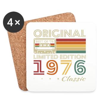 1976 Vintage Rétro Cadeau D’anniversaire - Dessous de verre (lot de 4) - blanc - Devant