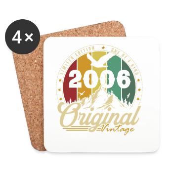Original 2006 Vintage Vintage Birthday Retro - Coasters (set of 4) - white - Front