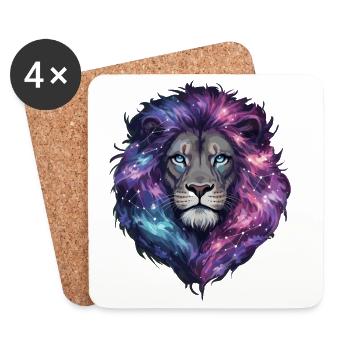 Funny Colorful Lion Kids Gift Cute - Coasters (set of 4) - white - Front