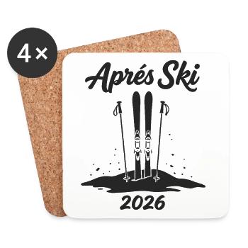 APRES SKI 2026 Winter Holiday Piste Party - Coasters (set of 4) - white - Front