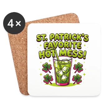 Le désordre préféré de St Patricks - Dessous de verre (lot de 4) - blanc - Devant