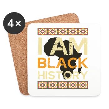 I Am Black History - Untersetzer (4er-Set) - Weiß - Vorne