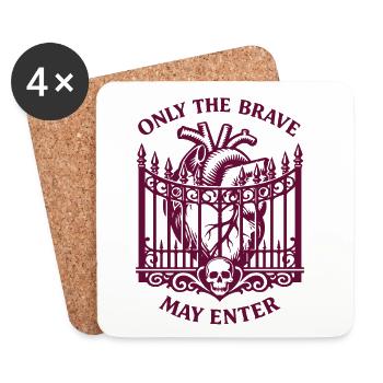 Only the brave may enter - Gothic Zaun mit Herz - Untersetzer (4er-Set) - Weiß - Vorne