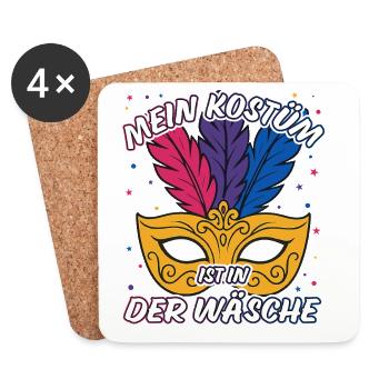 Mein Kostüm Ist In Der Wäsche - Untersetzer (4er-Set) - Weiß - Vorne