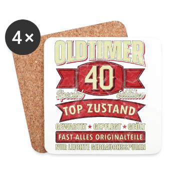 Oldtimer 40 Special Edition Top Zustand - Untersetzer (4er-Set) - Weiß - Vorne