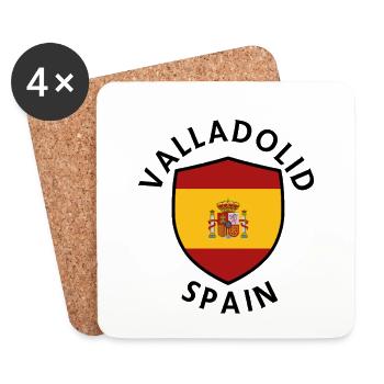 Drapeau de l’écu d’Espagne de Valladolid - Dessous de verre (lot de 4) - blanc - Devant