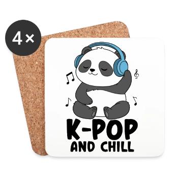 K-Pop And Chill - Untersetzer (4er-Set) - Weiß - Vorne
