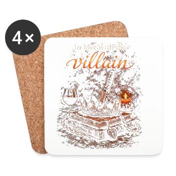Romance sombre Booktok amoureux du méchant - Dessous de verre (lot de 4) - blanc - Devant
