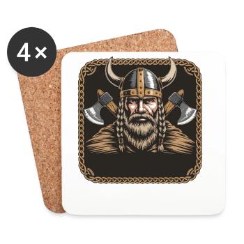Légende viking viking marin Odin Raven Fighter - Dessous de verre (lot de 4) - blanc - Devant