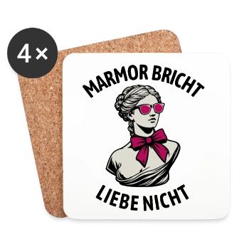 Diva vintage avec ruban nœud rose - Dessous de verre (lot de 4) - blanc - Devant