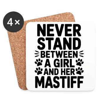 Mastiff Sprüche Hunde Lustiges Mastiff Geschenk - Untersetzer (4er-Set) - Weiß - Vorne