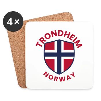 Trondheim-Norwegen-Schild - Untersetzer (4er-Set) - Weiß - Vorne