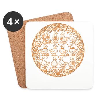 Funny Crochet Ducks Mandala For Crochet Lovers - Coasters (set of 4) - white - Front