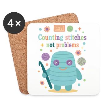 Compter les mailles sans problème Drôle d’amoureuse du crochet - Dessous de verre (lot de 4) - blanc - Devant