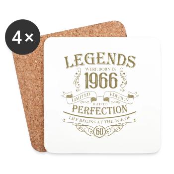 Legenden Geburtstag 1966 Vintage Retro Design - Untersetzer (4er-Set) - Weiß - Vorne
