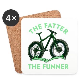 Plus le gros est le funner, le plus amusant : le fatbiking - Dessous de verre (lot de 4) - blanc - Devant