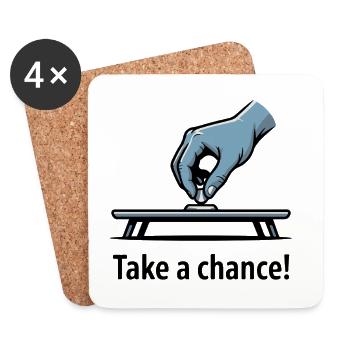 Graphique de la main Take a Chance - Dessous de verre (lot de 4) - blanc - Devant