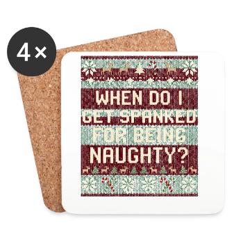 Quand serai-je puni ? Noël coquin - Dessous de verre (lot de 4) - blanc - Devant