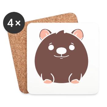 wombat - Coasters (set of 4) - white - Front