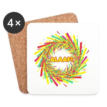Spirale de confettis Alaaf - Dessous de verre (lot de 4) - blanc - Devant