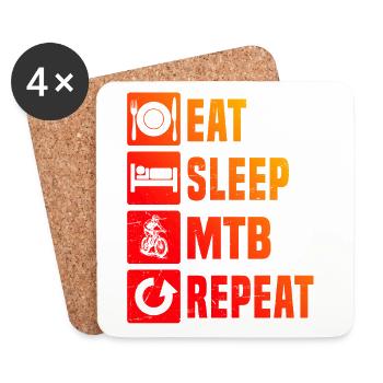 Modern mountain bike artwork - Coasters (set of 4) - white - Front