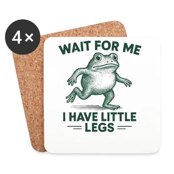 Grenouille qui dit Humour Meme Hume Petites jambes drôles - Dessous de verre (lot de 4) - blanc - Devant