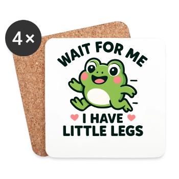 Grenouille qui dit Humour Meme Hume Petites jambes drôles - Dessous de verre (lot de 4) - blanc - Devant