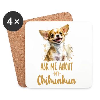 Chihuahua Chihuahueño Ask Me About - Untersetzer (4er-Set) - Weiß - Vorne