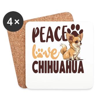 Chihuahua Chihuahua Chihuahueño Paix - Dessous de verre (lot de 4) - blanc - Devant