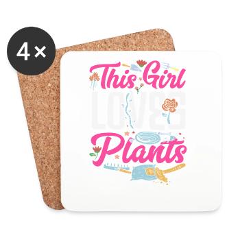 This Girl Loves Plants Plant Lover - Coasters (set of 4) - white - Front