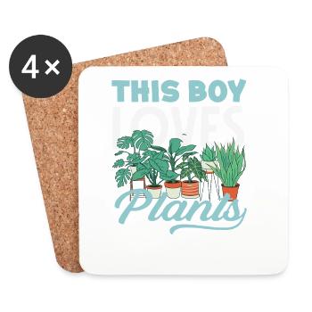 This Boy Loves Plants Plant Lover - Coasters (set of 4) - white - Front