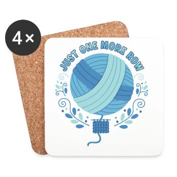 Just One More Row Funny Crochet Lover Yarn - Coasters (set of 4) - white - Front