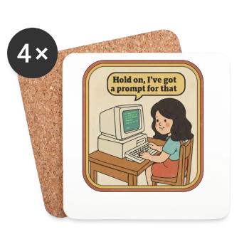 Hold On I've Got A Prompt For That - Girl - Coasters (set of 4) - white - Front