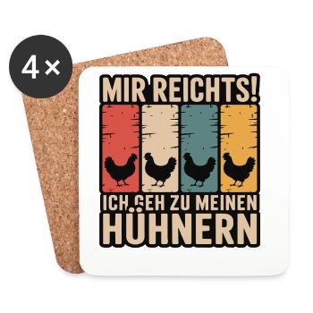 I've had enough - I'm going to my chickens - Coasters (set of 4) - white - Front