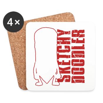 Doodle Doodle Drawing Sketchy Doodler - Coasters (set of 4) - white - Front