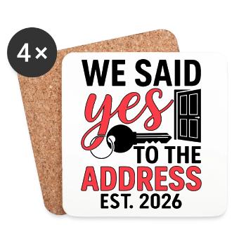 We Said Yes to The Address 2026 - Dessous de verre (lot de 4) - blanc - Devant