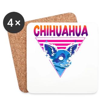 Chihuahua Chihuahueño 80s 90s - Untersetzer (4er-Set) - Weiß - Vorne