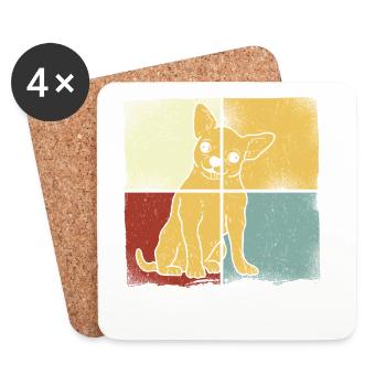 Chihuahua Chihuahueño Retro - Coasters (set of 4) - white - Front