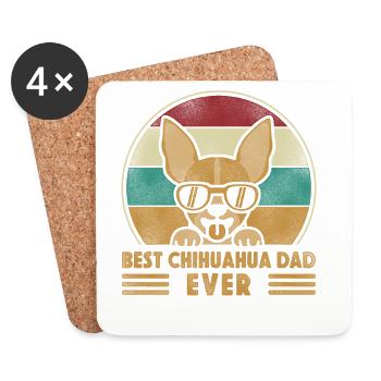 Chihuahua Chihuahueño Dad Retro - Untersetzer (4er-Set) - Weiß - Vorne