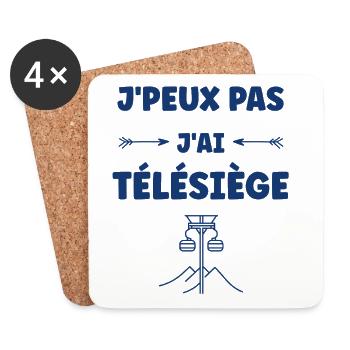 J’peux pas j’ai télésiège - Dessous de verre (lot de 4) - blanc - Devant