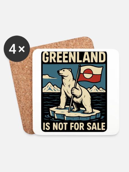 Greenland Is Not For Sale - Untersetzer (4er-Set) - Weiß