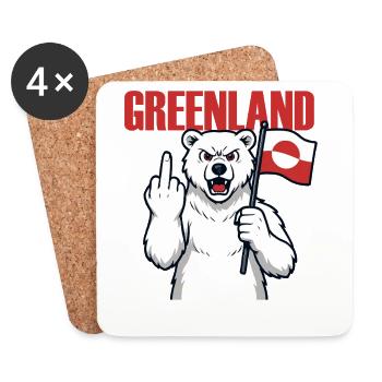 Greenland Is Not For Sale - Coasters (set of 4) - white - Front