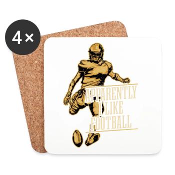 Apparently I Like Football Season Player Fan - Untersetzer (4er-Set) - Weiß - Vorne