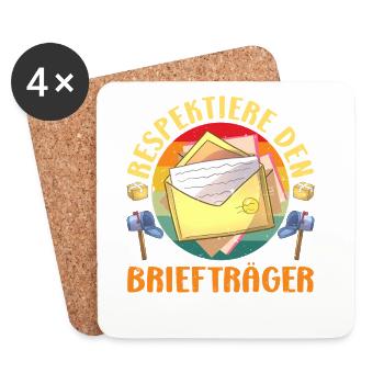 Parcel deliverers RESPECT THE POSTMAN LUSTIG - Coasters (set of 4) - white - Front