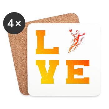 Clear handball message for men - Coasters (set of 4) - white - Front